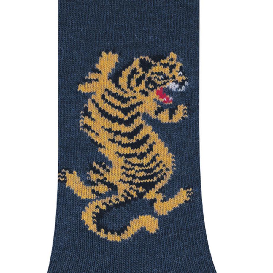 BLEU FORET Tigre Chaussettes cachemire  