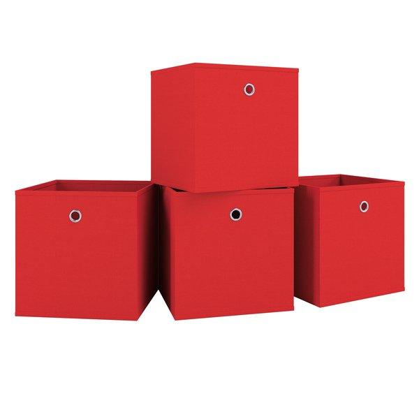 VCM Lot de 4 boîtes pliantes Boîte pliante en tissu Boîte pliante Boîte à étagères Rangement Boxas  