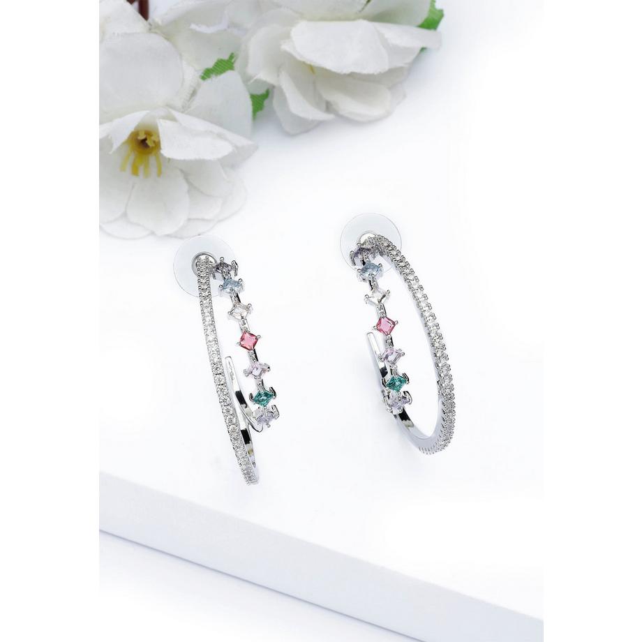 AVANT-GARDE PARIS  Boucles d'oreilles cercles multicolores 