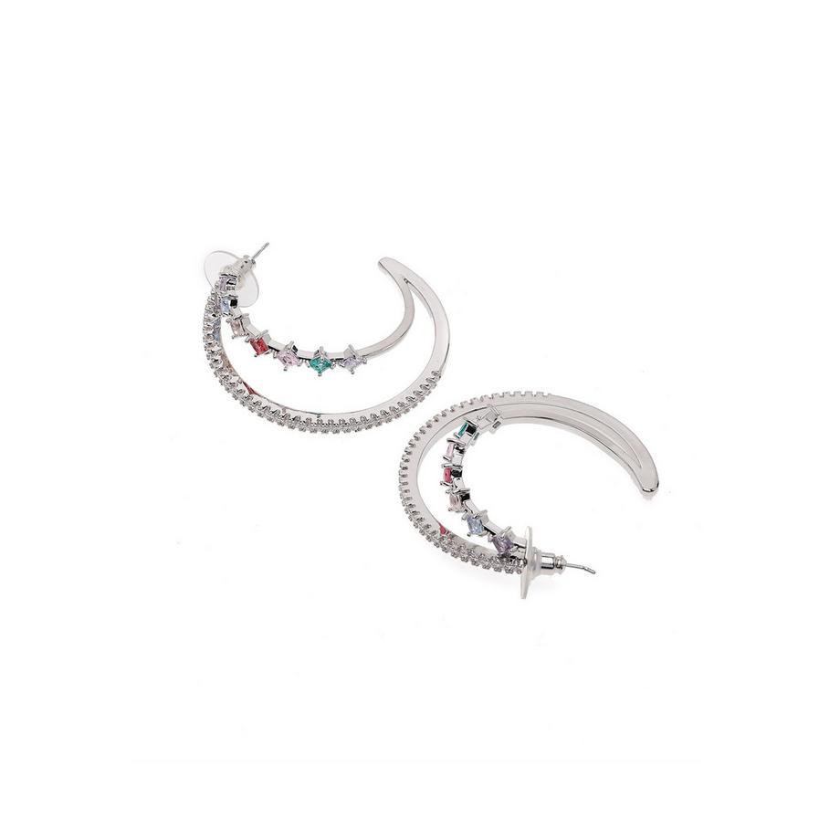 AVANT-GARDE PARIS  Boucles d'oreilles cercles multicolores 