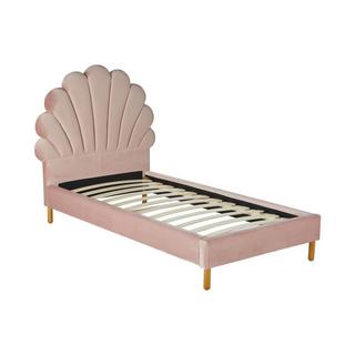 Vente-unique Letto conchiglia  Velluto Rosa + materasso MONICA  