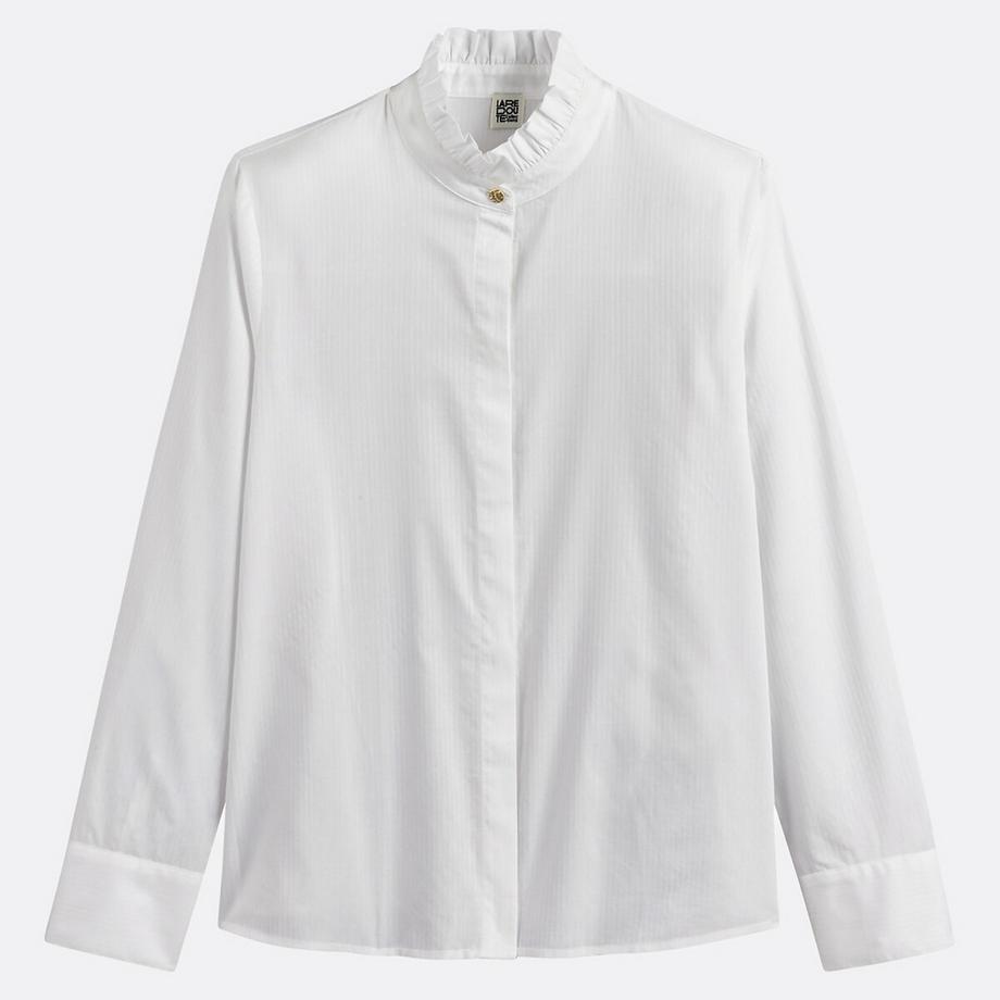La Redoute Collections Langärmelige Bluse mit gerüschtem Stehkragen  