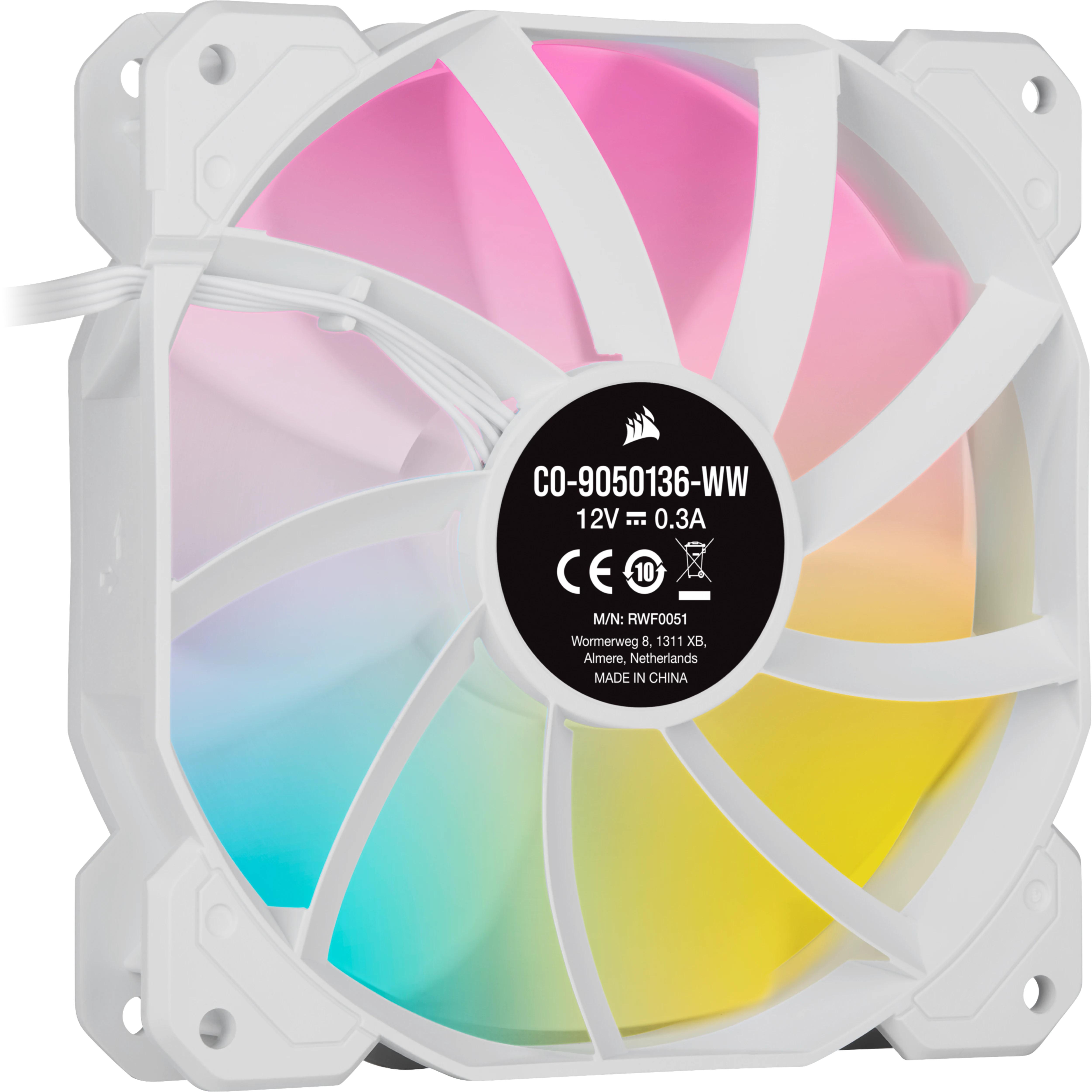 Corsair  SP120 RGB ELITE Boitier PC Ventilateur 12 cm Blanc 3 pièce(s) 