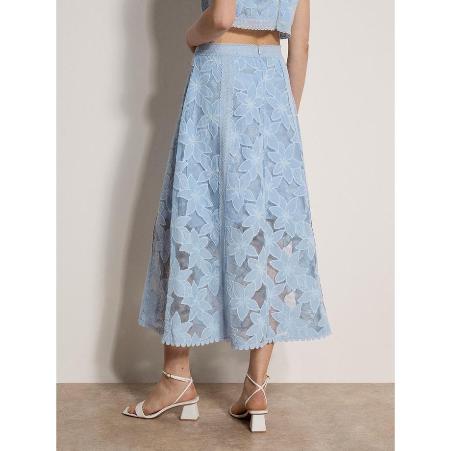 APRICOT Gonna Midi in Pizzo Floreale Mesh  