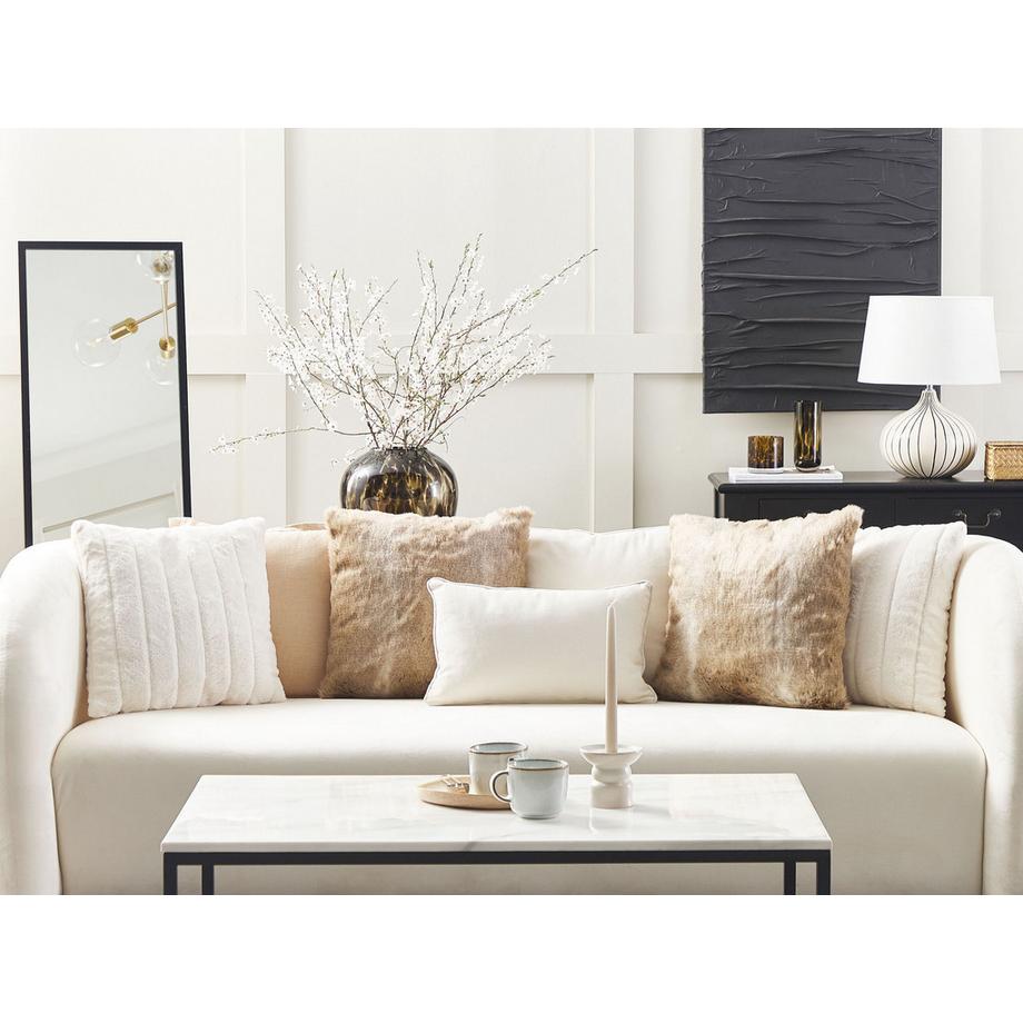 Beliani Dekokissen 2er Set aus Webpelz Modern HORDEUM  