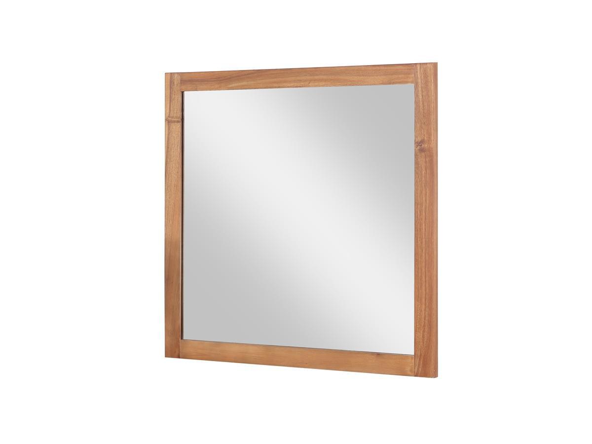 Vente-unique Miroir carré avec contour en bois d'acacia - 60 x 60 cm -  SEPANG  