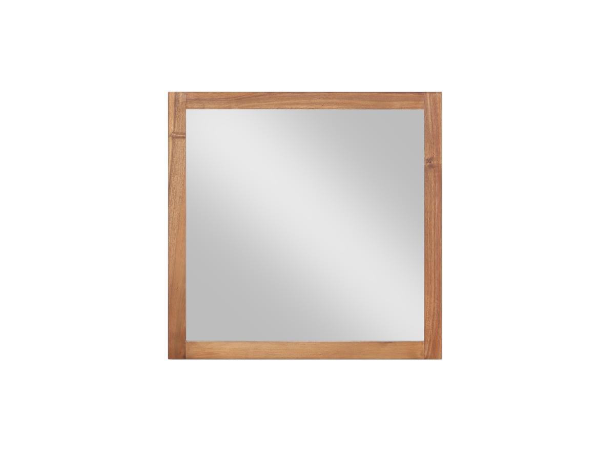 Vente-unique Miroir carré avec contour en bois d'acacia - 60 x 60 cm -  SEPANG  