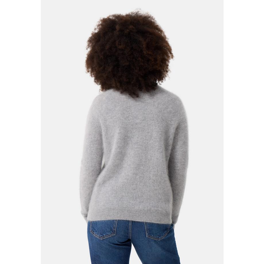 CASH-MERE.CH Pullover Cashmere Spazzolato Collo Alto Corto  