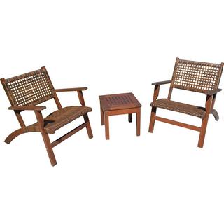 mutoni Salon de jardin Sonora marron (lot de 3)  