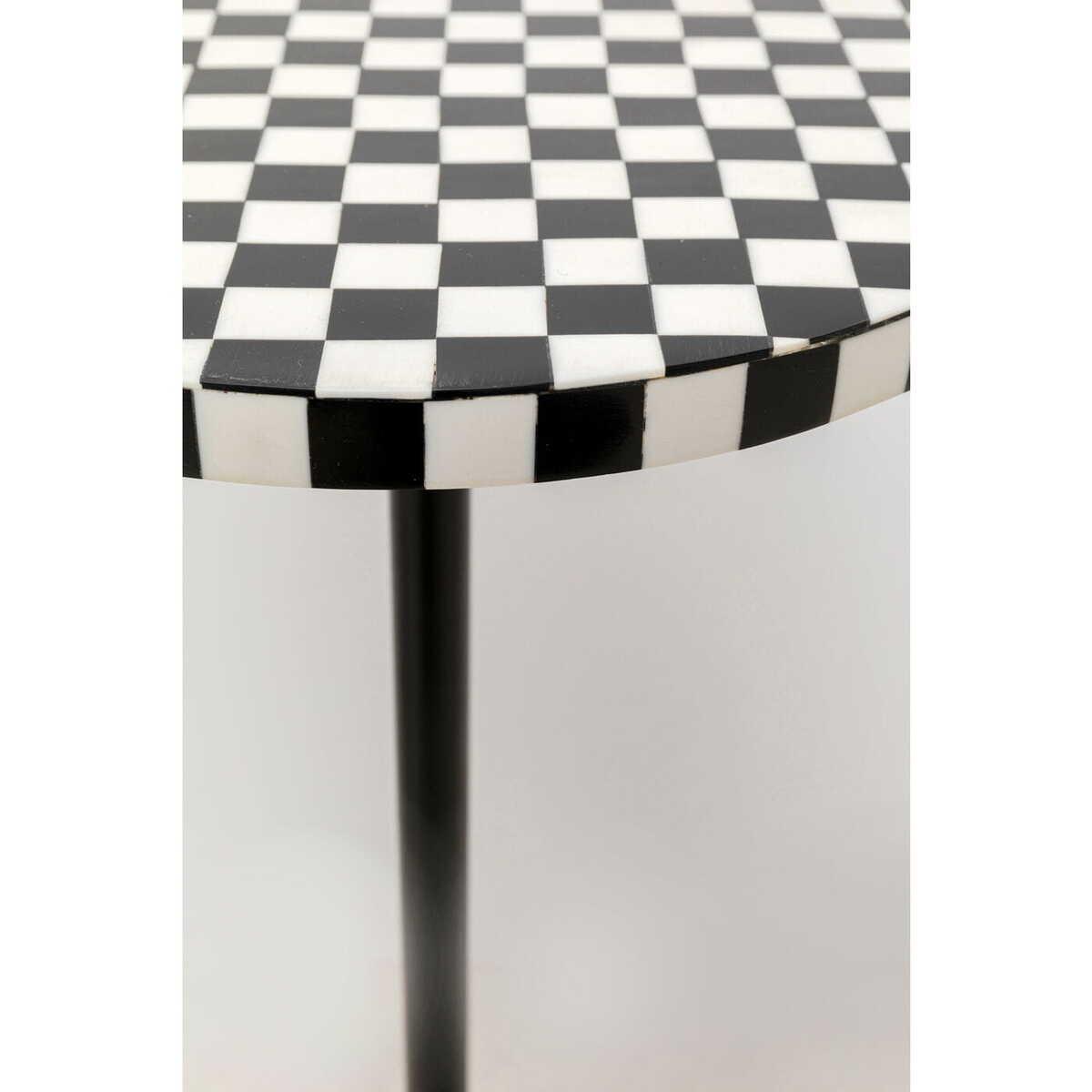 KARE Design Table d&#039;appoint Domero Chess noir rond 25cm  