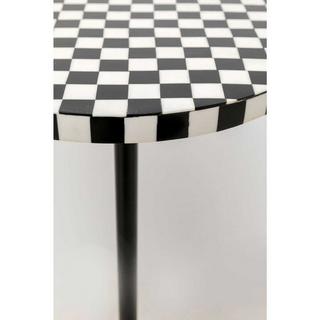 KARE Design Table d&#039;appoint Domero Chess noir rond 25cm  