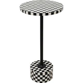 KARE Design Table d&#039;appoint Domero Chess noir rond 25cm  