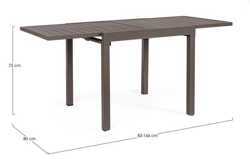 mutoni Garten Ausziehtisch Pelagius 83-166x80 coffee  