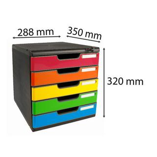 Exacompta Module de classement Modulo Iderama 5 tiroirs fermables à clé  