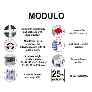 Exacompta Module de classement Modulo Iderama 5 tiroirs fermables à clé  