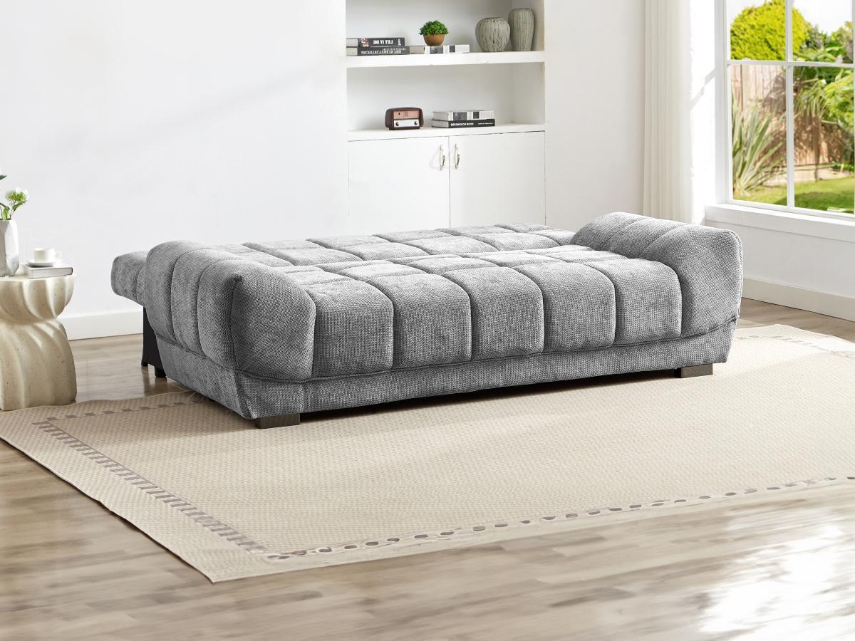 Vente-unique Sofa 3-Sitzer mit Schlaffunktion - Stoff - Grau - FERLI  