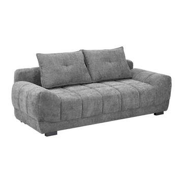 Sofa 3-Sitzer mit Schlaffunktion - Stoff - Grau - FERLI