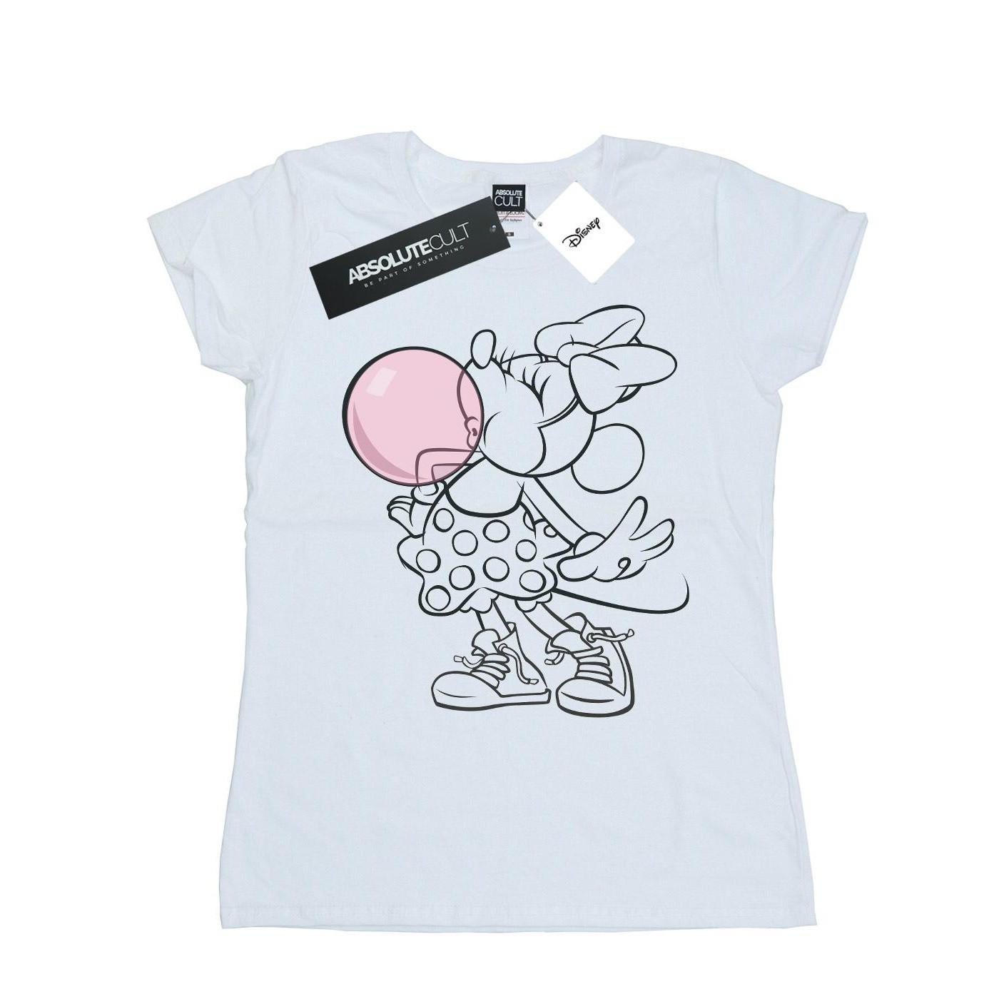 Image of Minnie Mouse Gum Bubble Tshirt Damen Weiss XL