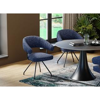 KARE Design Chaise pivotante Arabella bleu  