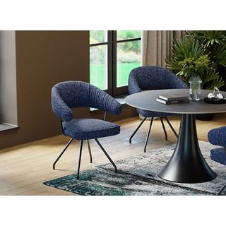 KARE Design Chaise pivotante Arabella bleue  