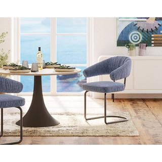 KARE Design Chaise pivotante Arabella bleu  