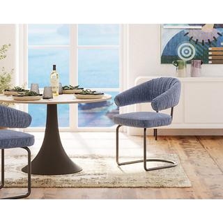 KARE Design Chaise pivotante Arabella bleue  