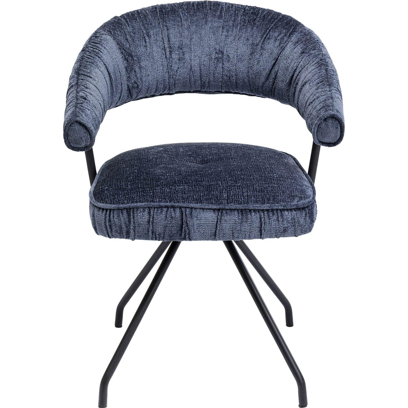 KARE Design Chaise pivotante Arabella bleue  