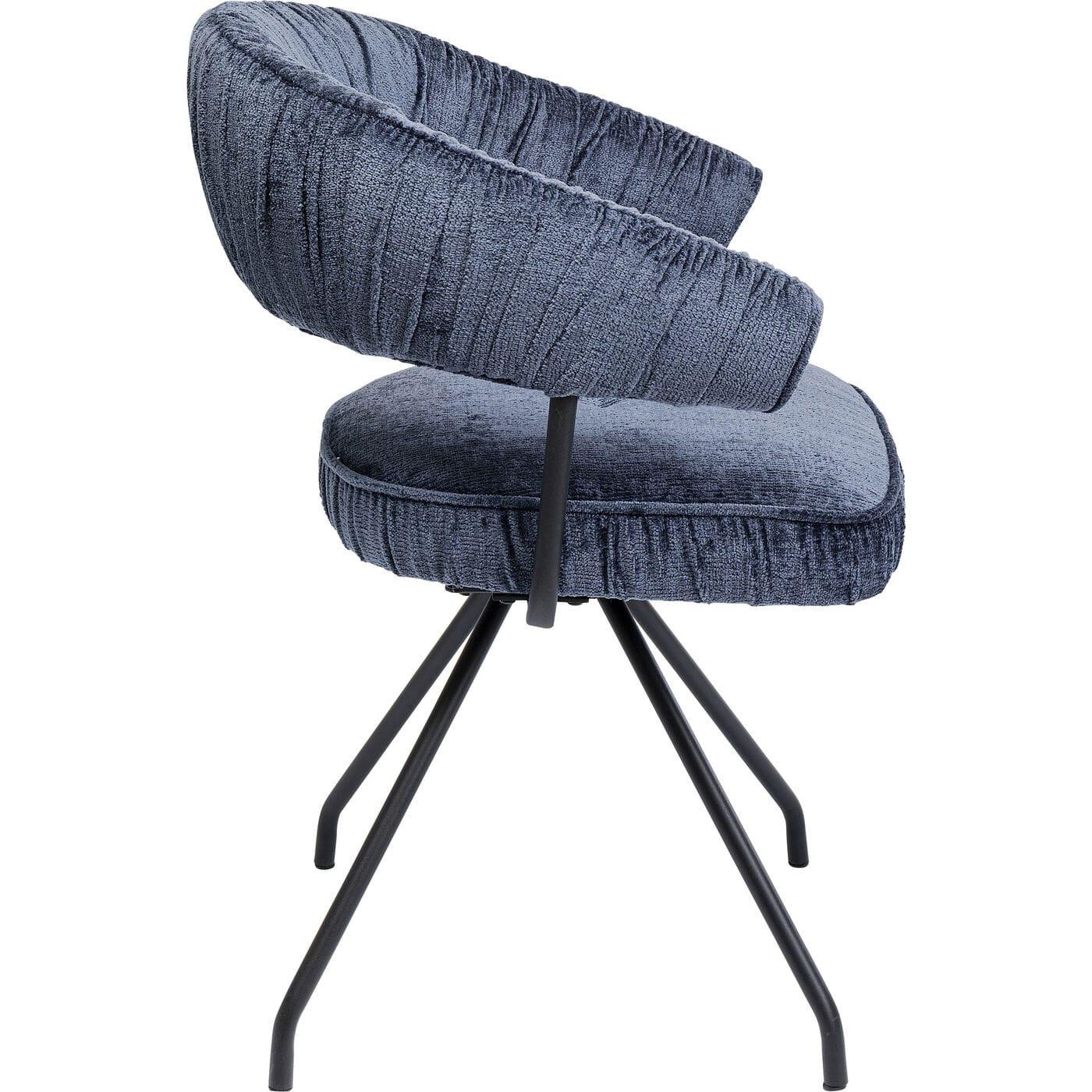 KARE Design Chaise pivotante Arabella bleue  