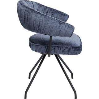 KARE Design Chaise pivotante Arabella bleue  