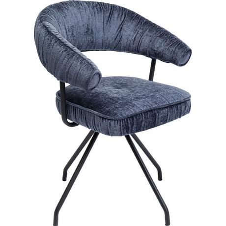 KARE Design Chaise pivotante Arabella bleue  