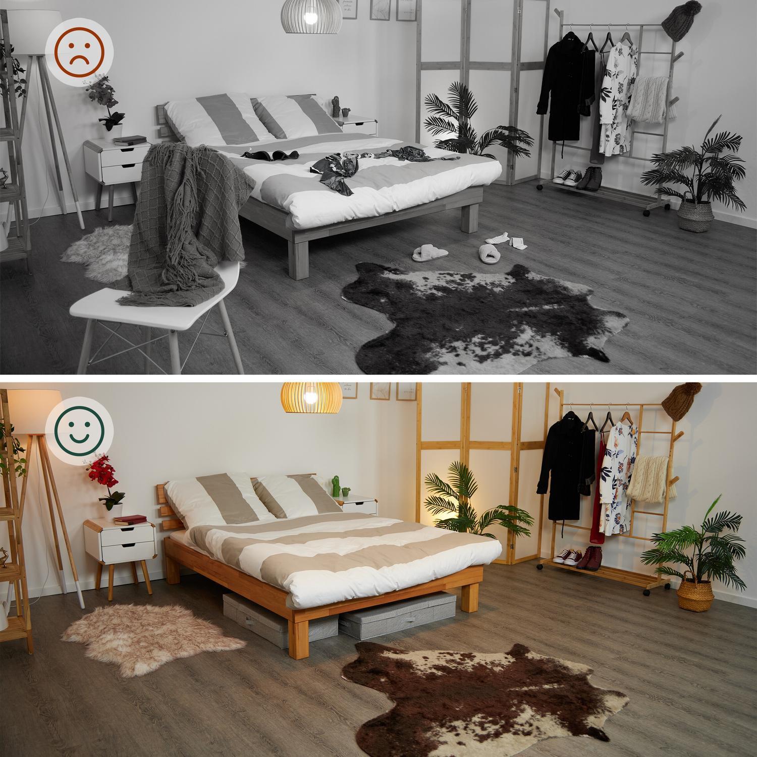 B2X Commode sous le lit avec couvercle, lot de 2  