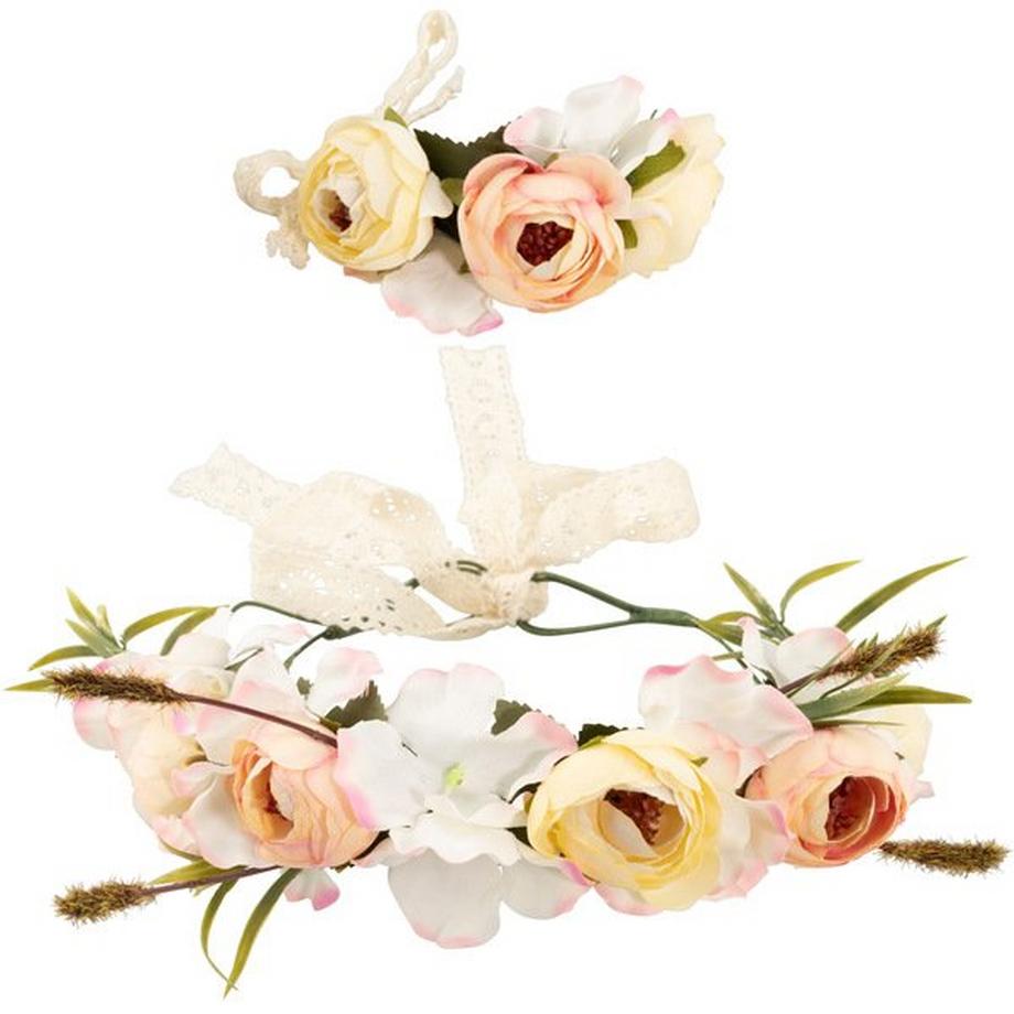 Tectake  Blumenkranz und Armreif Berglust 