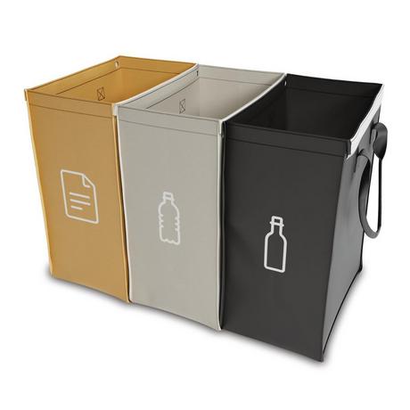 Qikfresh Système de tri des déchets, set de 3 (sans inscription)  