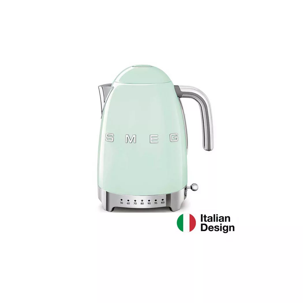 Hervidor Smeg 50' Style Con Ajuste Temp Crema/Negro/Rojo/Verde Pastel/Azul/Blanco