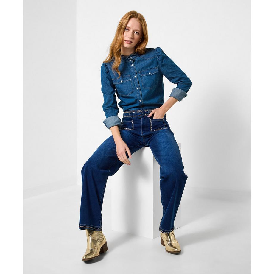 Joe Browns Jeansbluse Rüschenkragen  