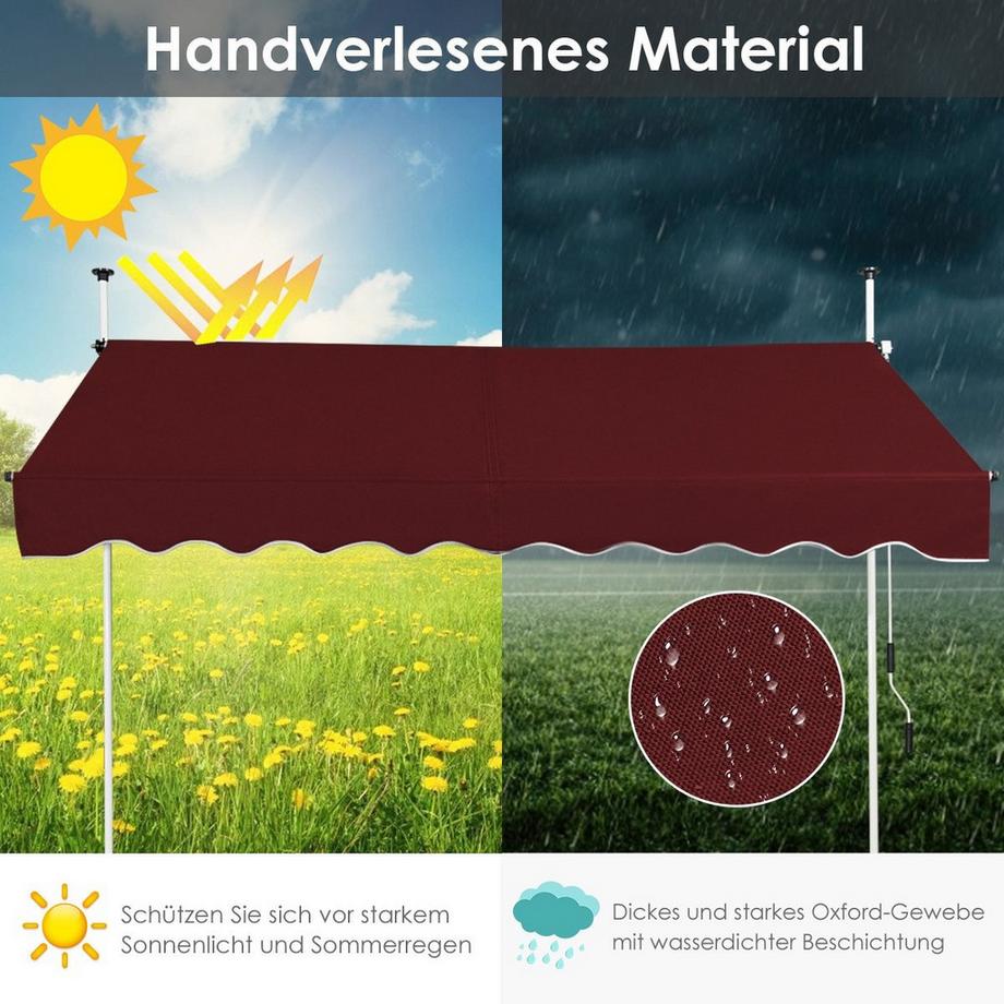 Northix Ausziehbare Balkonmarkise, UV-beständig  