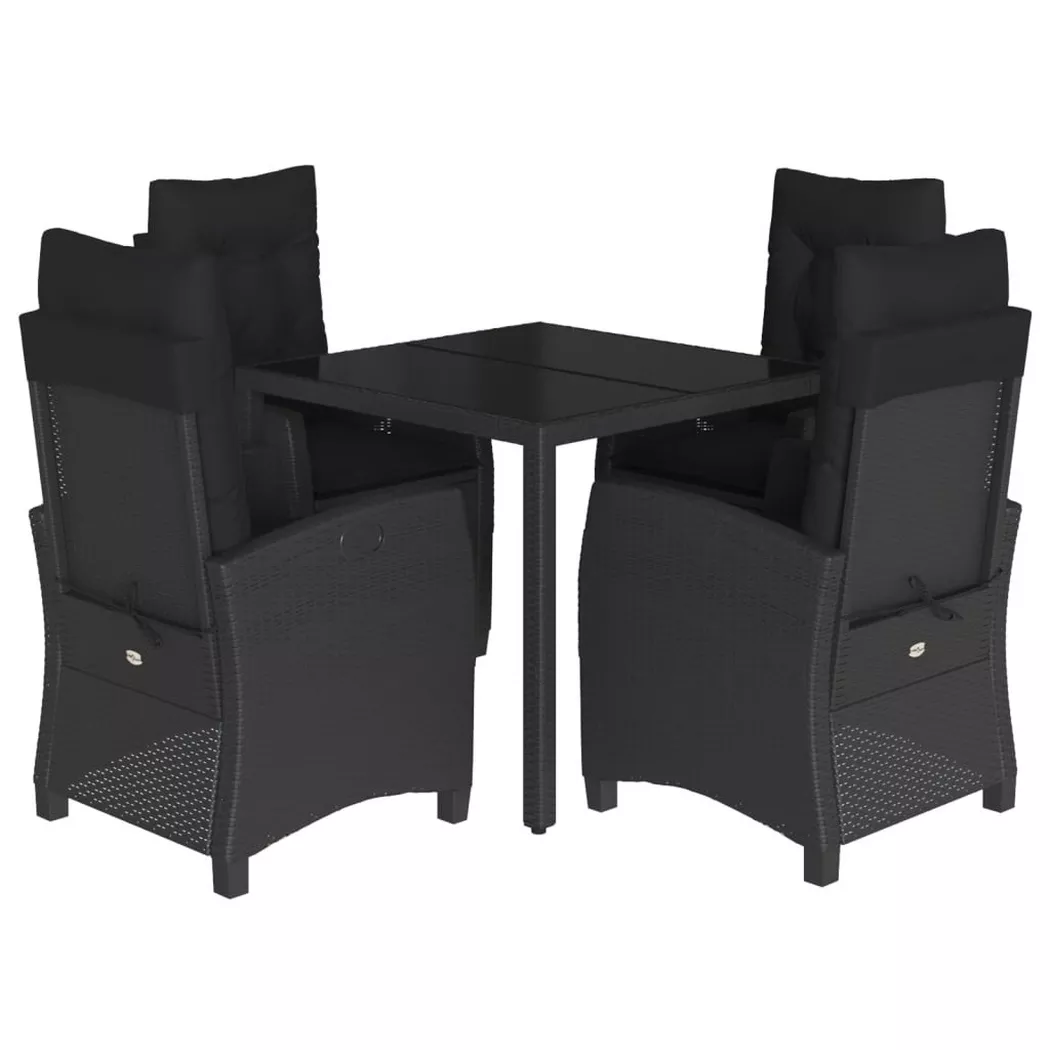 VidaXL - Garten essgruppe poly-rattan, One Size, Schwarz