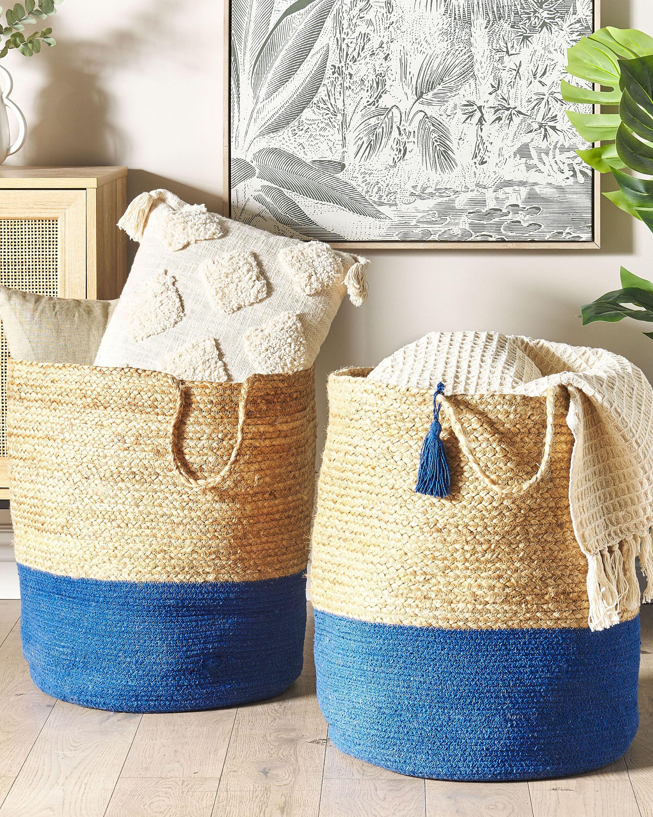 Beliani Set di 2 cestini en Iuta Boho GAJAR  