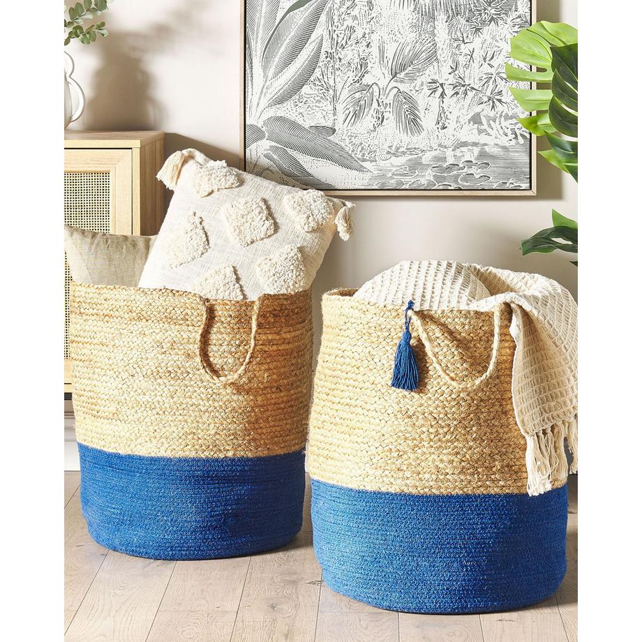 Beliani Aufbewahrungskorb 2er Set aus Jute Boho GAJAR  