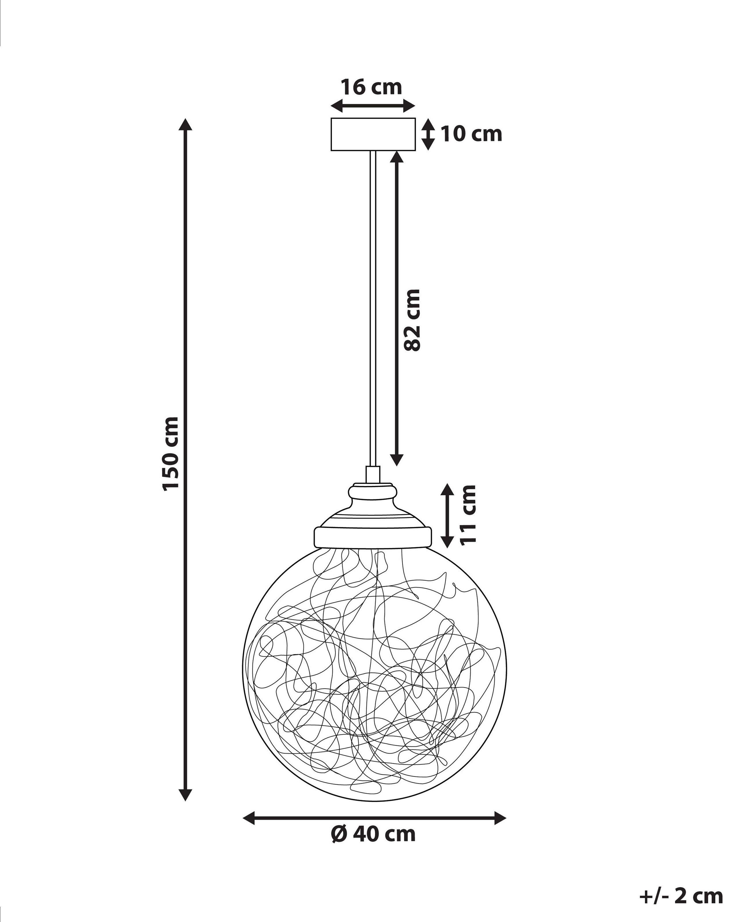 Beliani Lampadario en Vetro Moderno BENI  