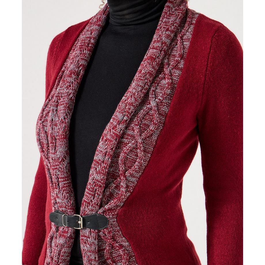 Joe Browns Zweifarbige Strickjacke mit Taillenschnalle  