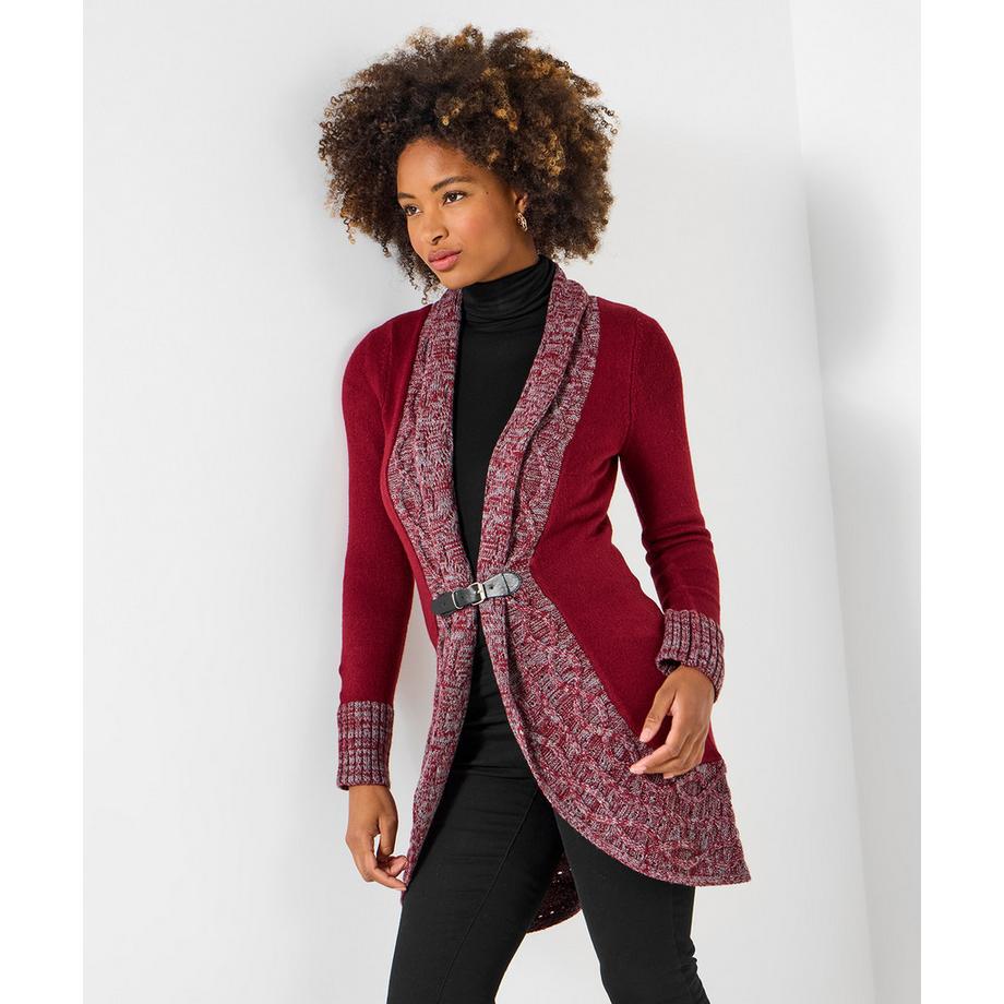 Joe Browns Zweifarbige Strickjacke mit Taillenschnalle  