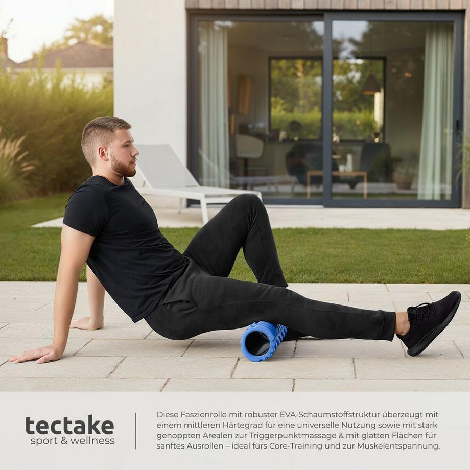 Tectake  Rouleau de massage en mousse  avec zones à picots pour un massage profond 