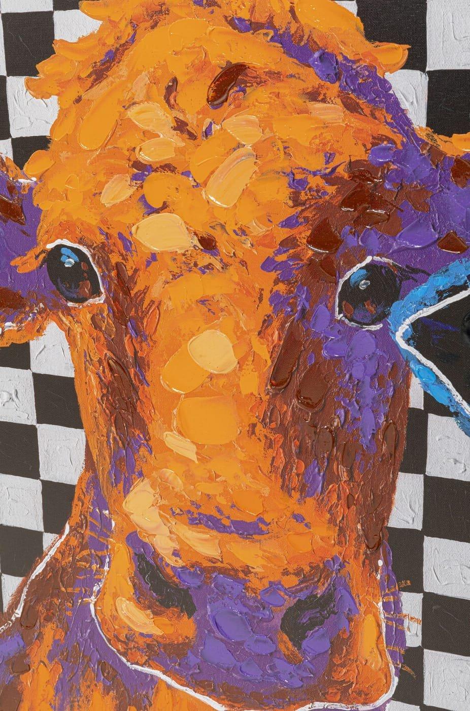 KARE Design Tableau sur toile Vaches colorées 120x90  