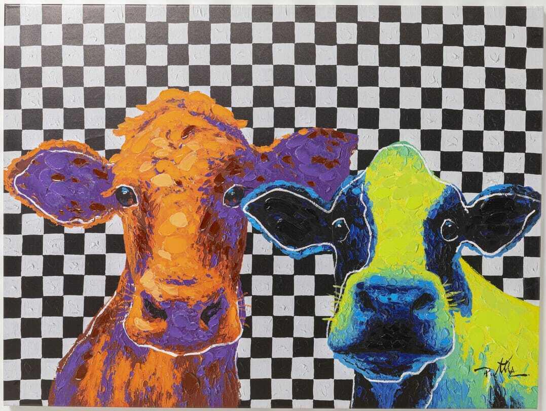 Image of Leinwandbild Colorful Cows 120x90 Leinwandbild Colorful Cows 120x90