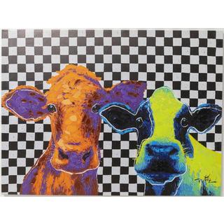 KARE Design Tableau sur toile Vaches colorées 120x90  