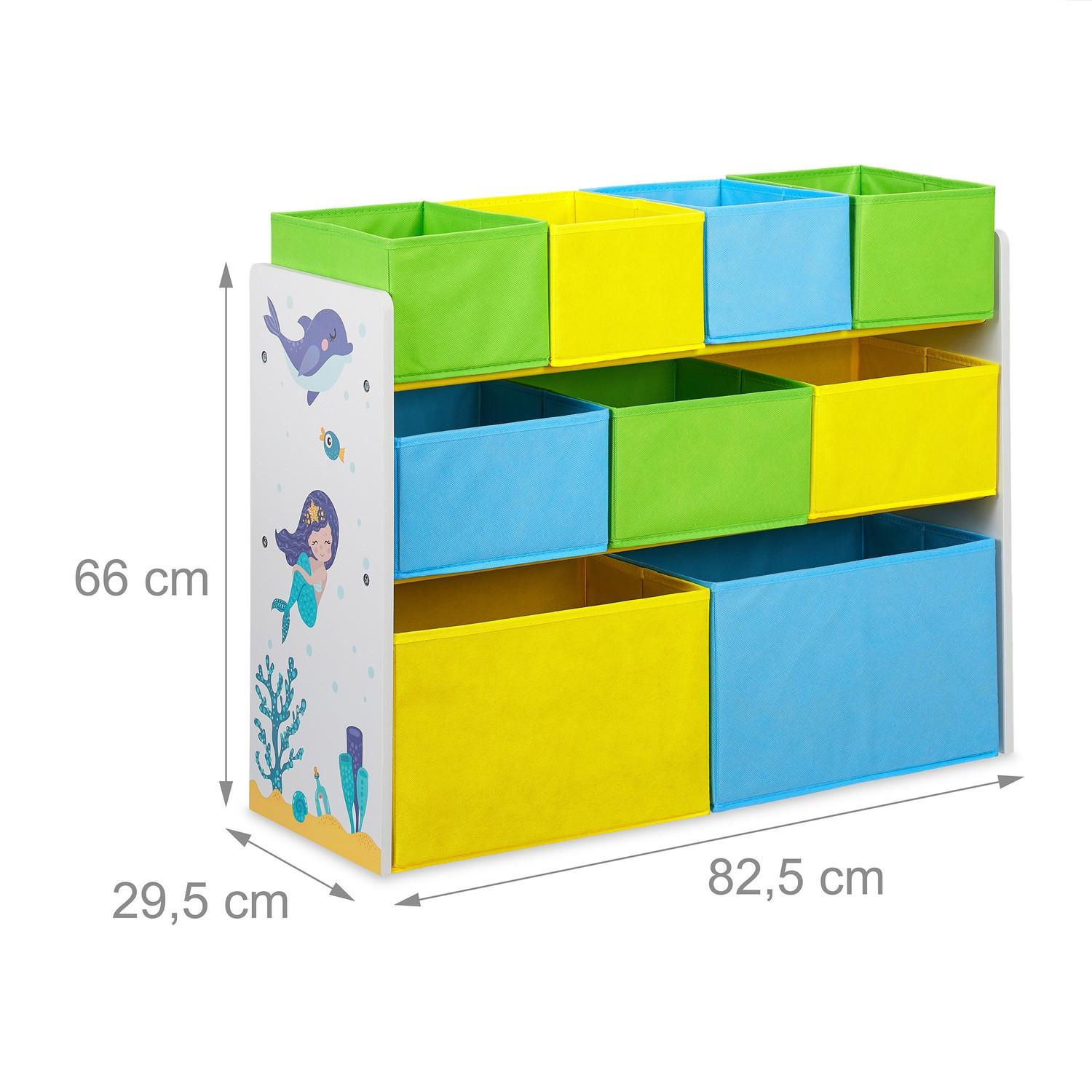 B2X Etagère pour enfants avec motif et 9 tiroirs  