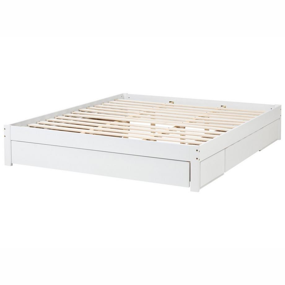 Beliani Letto con cassetti contenitore senza testata en Legno di caucciù  GIAT  