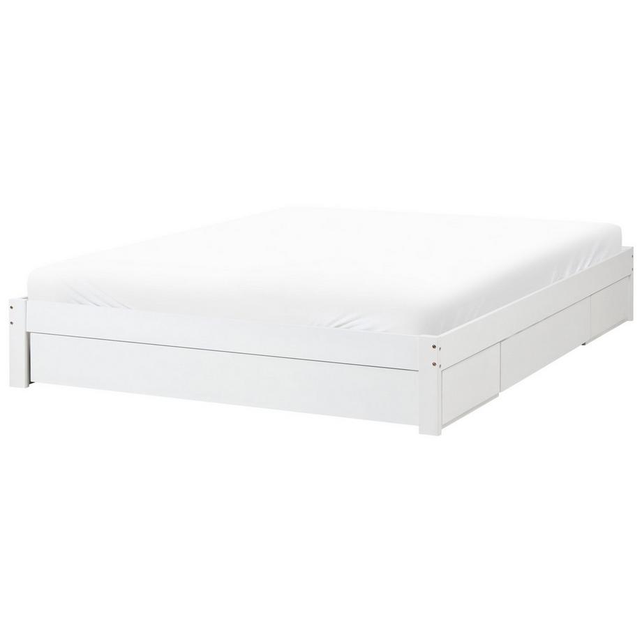 Beliani Lit avec tiroirs de rangement sans tête de lit en Bois d'hévéa Moderne GIAT  