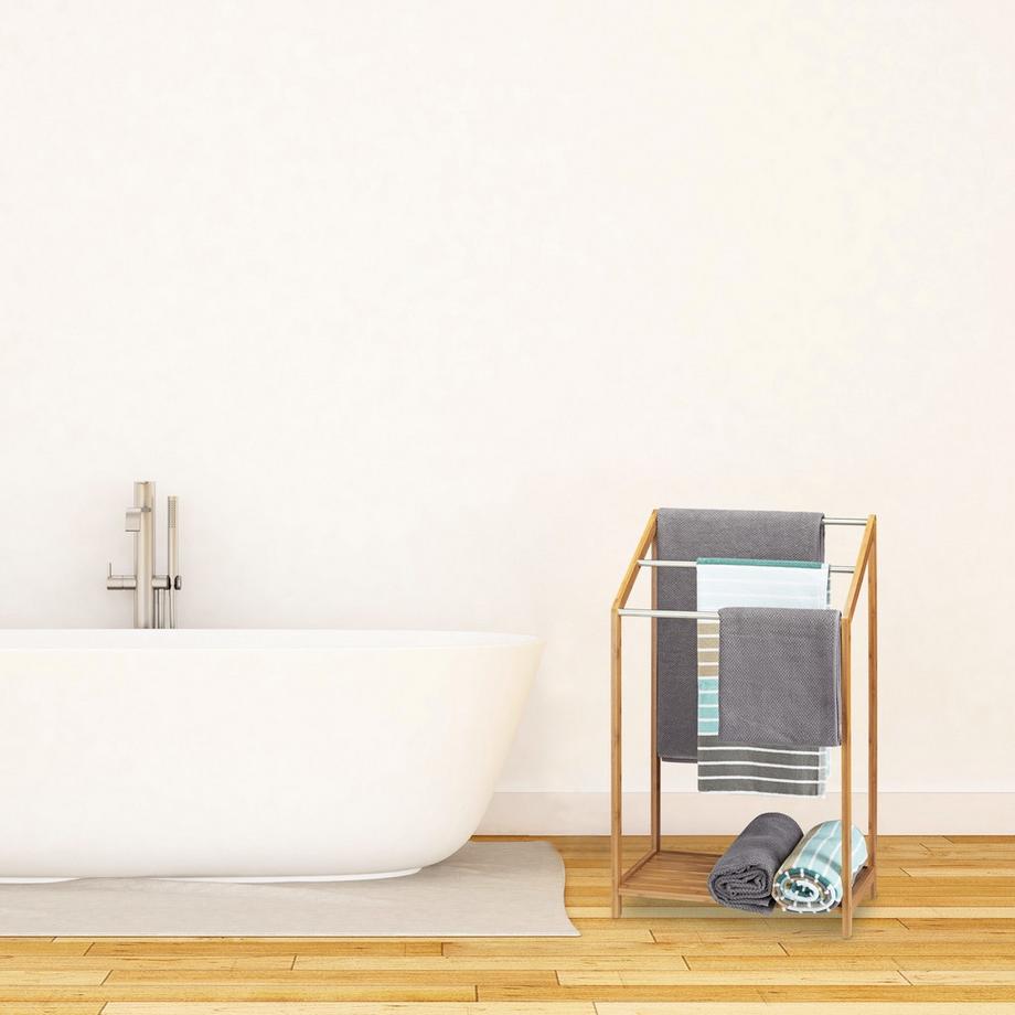 B2X Porta asciugamani bambù 3 barre  